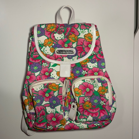 Multi-color/White Hello Kitty Backpack 
 ⠀⠀⠀⠀ - Picture 1 of 2